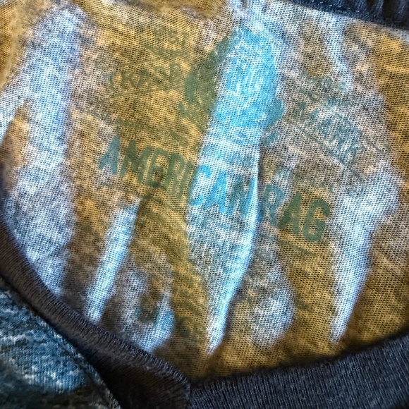 Men’s American Rag Blue Striped Short Sleeve Shirt (Size Large) - Picture 2 of 5